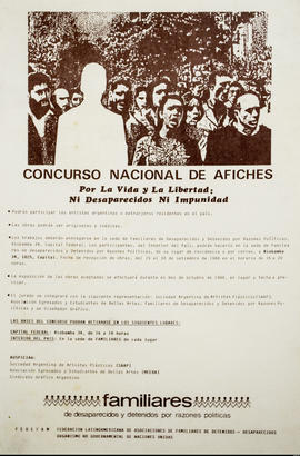 Afiche político de convocatoria de la Federación Latinoamericana de Asociaciones de Familiares de...