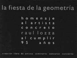 Folleto de la exposición &quot;La fiesta de la geometría. Homenaje al artista concreto Raúl Lozza...