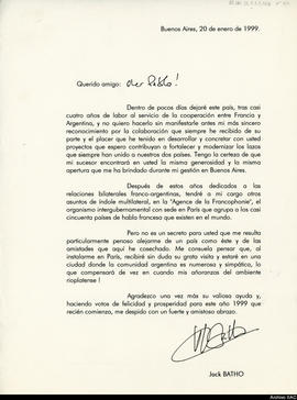 Carta de Jack Batho a Pablo Suárez