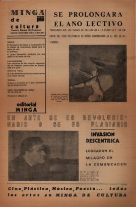 Revista &quot;Minga de cultura.Teatro Carpa El Palomar&quot;, 21 de noviembre de 1971
