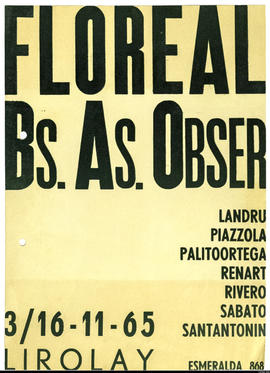 Afiche de exposición “Floreal Bs. As. Obser&quot;