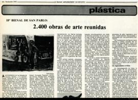 Reseña del diario Le Monde Diplomatique titulada &quot;18a. Bienal de San Pablo: 2400 obras de arte reunidas&quot;