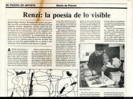 Reseñas de Juan José Saer, Raúl Santana y Edgardo Bayley tituladas &quot;Renzi: la poesía de lo visible&quot;