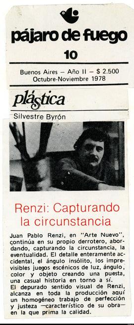 Reseña de Silvestre Byrón titulada &quot;Renzi: capturando la circunstancia&quot;