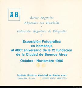 &quot;Exposición Fotográfica en homenaje al 400º aniversario de la 2ª fundación de la Ciudad de Buenos Aires&quot;