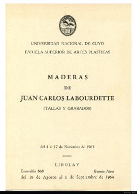 Folleto de la exposición &quot;Maderas de Juan Carlos Labourdette (tallas y grabados)&quot;