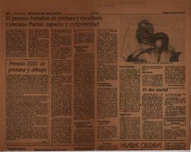 Reseña del diario La Prensa &quot;El premio Fortabat de pintura y escultura. Cristiano Parini: espacio y corporeidad&quot;