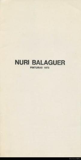 Folleto de la exposición &quot;Nuri Balaguer: pinturas 1973&quot;