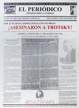 Afiche político informativo del Museo Casa de León Trotsky &quot;El periódico : informando la ver...