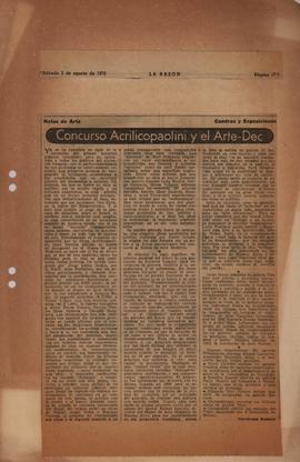 Reseña de Hernández Rosselot &quot;Concurso Acrílicopaolini y el Arte-Dec&quot;