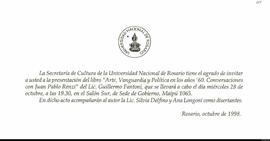 Invitación de la Universidad Nacional de Rosario
