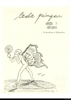 Folleto de la exposición &quot;Leda Pingas: dibujos y pinturas&quot;