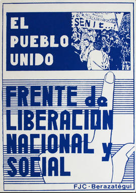 Afiche de la Federación Juvenil Comunista de Berazategui &quot;El pueblo unido. Frente de liberación nacional y social&quot;