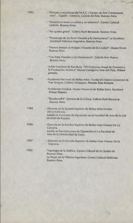 Curriculum vitae [María Juana Heras Velasco, 1983-1995]