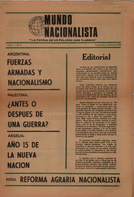 Revista &quot;Mundo Nacionalista&quot;, Año I, no. 1