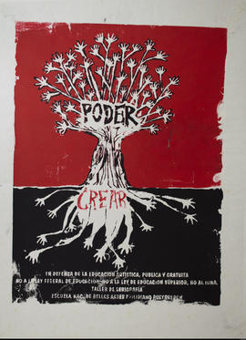 Afiche del Taller de Serigrafía de la Escuela Nacional de Bellas Artes Prilidiano Pueyrredón &quot;Poder Crear&quot;