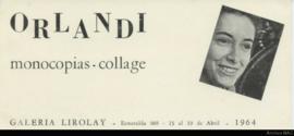 Folleto de la exposición &quot;Orlandi: monocopias-collage&quot;