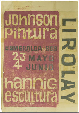 Afiche de exposición “Johnson Pintura Hannig Escultura&quot;