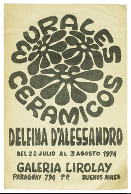 Afiche de exposición “Murales Cerámicos Delfina D&#039;Alessandro&quot;
