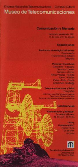 Catálogo de la exposición &quot;Comunicación y mensaje&quot; realizada en el Museo de Telecomunic...