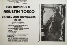 Afiche de convocatoria del Sindicato Gráfico Argentino &quot;Acto Homenaje a Agustín Tosco&quot;