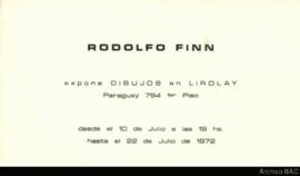 Folleto de la exposición &quot;Rodolfo Finn: Dibujos&quot;