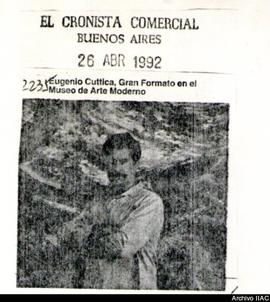 Aviso de exposición del diario El Cronista Comercial &quot;Eugenio Cuttica, Gran Formato en el Mu...