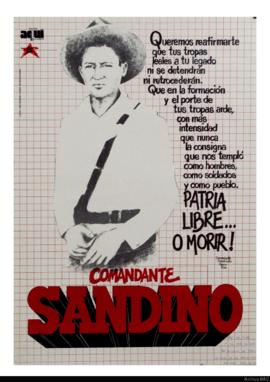 Afiche conmemorativo de la Revista Aquí y Ahora La Juventud &quot;Comandante Sandino&quot;
