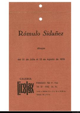 Folleto de la exposición &quot;Rómulo Sidañez: dibujos&quot;