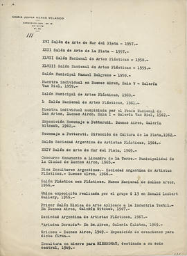 Curriculum vitae &quot;María Juana Heras Velasco&quot; [1957-1969] (copia, folio suelto)