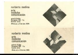 Folleto de la exposición &quot;Norberto Medina: arte, módulos, comunicación&quot;