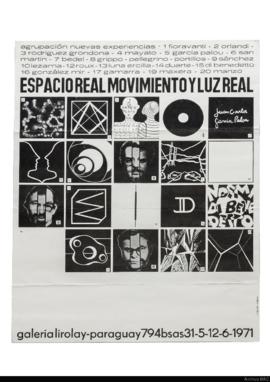 Afiche de exposición “Espacio real movimiento y luz real&quot;