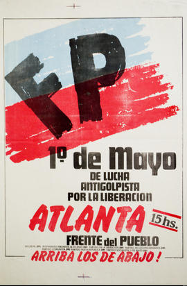Afiche de convocatoria del Frente del Pueblo el &quot;1° de Mayo de lucha antigolpista por la liberación&quot;