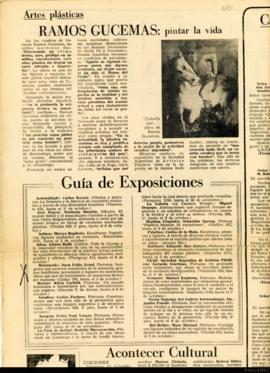 Aviso de exposición del diario Clarín titulado &quot;Balmaceda: Juan Pablo Renzi&quot;