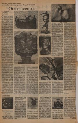 Artículo periodístico de Romualdo Brughetti &quot;La escultura joven argentina después de 1955: O...