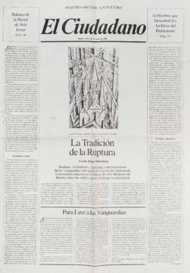 Sección La Cultura del periódico &quot;El Ciudadano&quot; con artículo de Juan Pablo Renzi titula...