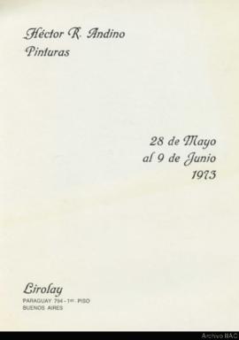 Catálogo de la exposición &quot;Héctor R. Andino: pinturas&quot;