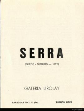 Catálogo de la exposición &quot;Serra: óleos-dibujos 1972&quot;