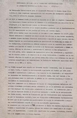 &quot;Conferencia de prensa de la Federación Universitaria para la Liberación Nacional de Buenos Aires - 27/6/74&quot; (copia)