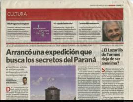 Arrancó una expedición que busca los secretos del Paraná
