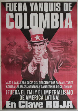 Afiche político de En Clave Roja &quot;Fuera yanquis de Colombia&quot;