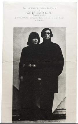 Afiche de exposición “Delia Cancela Pablo Mesejean en &quot;Love and Life&quot; Exposición en col...