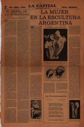 Artículo periodístico de Jorge Taverna Irigoyen &quot;La mujer en la escultura argentina&quot;