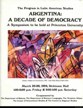 Argentina: a Decade of Democracy: afiche de invitación