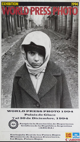 Afiche de exposición de la Asociación de Reporteros Gráficos de la República Argentina &quot;World Press Photo 1994&quot;