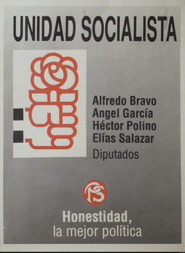 Afiche de campaña electoral de la Unidad Socialista “Honestidad, la mejor política&quot;