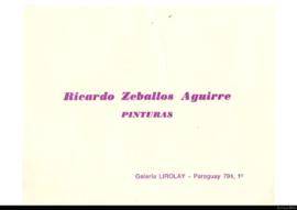 Catálogo de la exposición &quot;Ricardo Zeballos Aguirre: pinturas&quot;