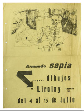 Afiche de exposición “Armando Sapia expone dibujos&quot;