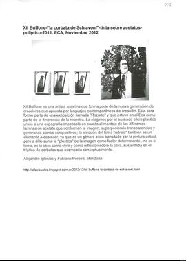 Xil Buffone: &quot;La corbata de Schiavoni&quot; tinta sobre acetatos, políptico, 2011. ECA, noviembre 2012