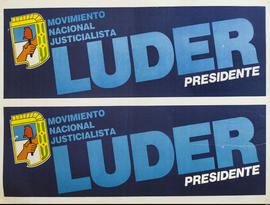 Afiche de campaña electoral del Movimiento Nacional Justicialista &quot;Luder presidente&quot;